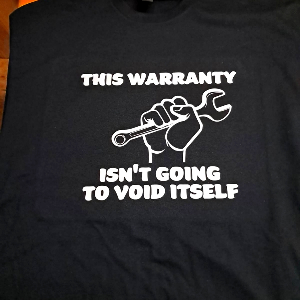 Black Graphic Tee - Warranty Design